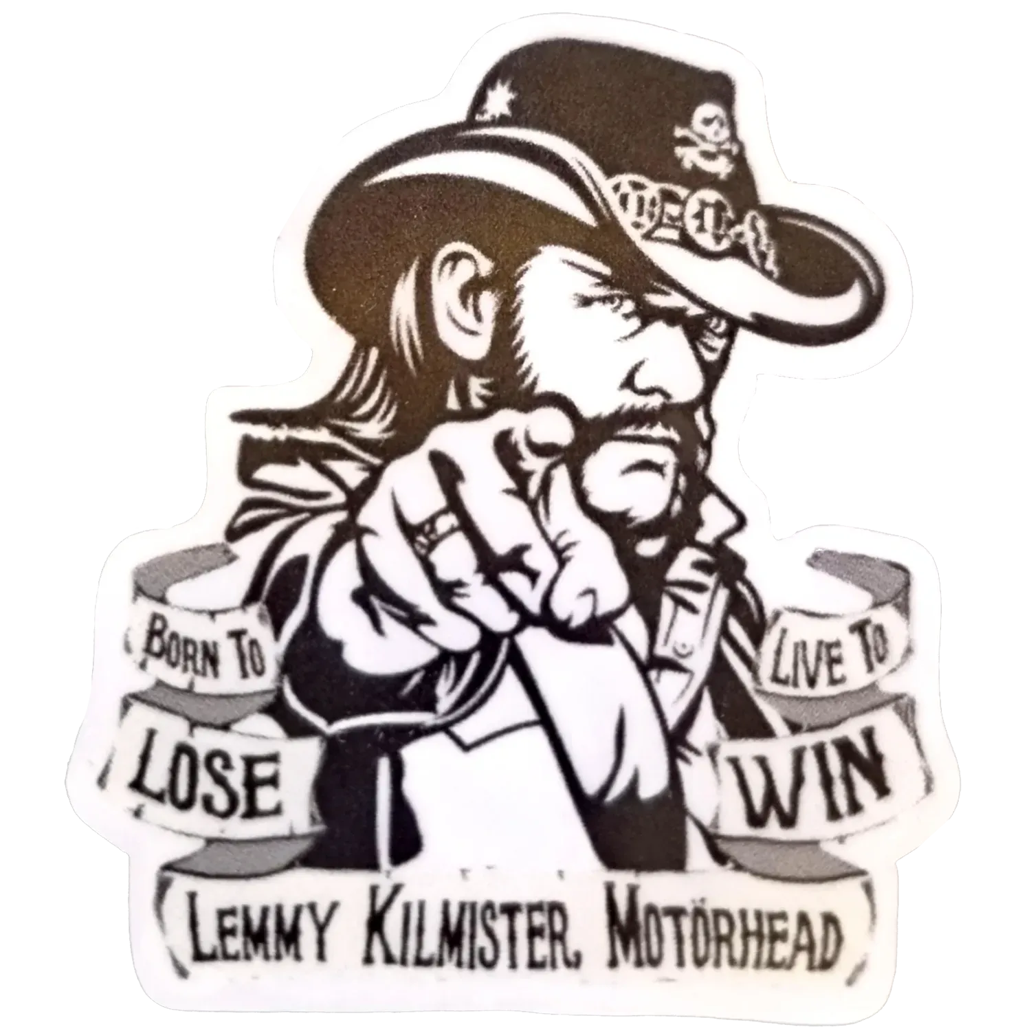 Sticker Lemmy Kilmister Motörhead Born to Lose Live to Win 4 × 5 cm | Lemmy Kilmister Motörhead Born to Lose Live to Win sticker 4 × 5 cm