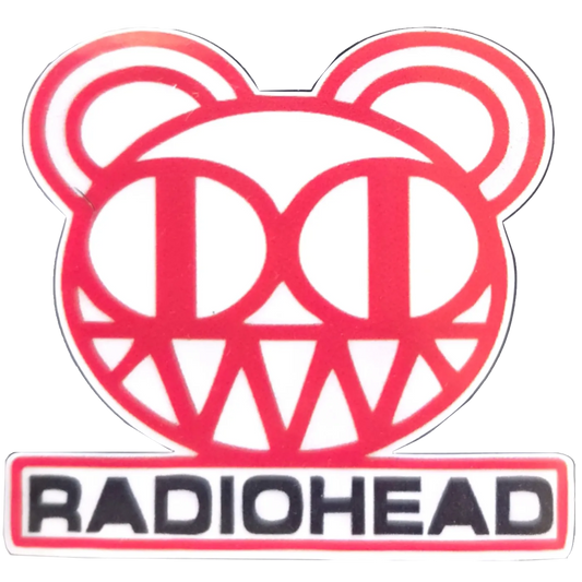 Sticker Radiohead Modified Bear rouge et blanc 5 × 5 cm | Radiohead red and white Modified Bear sticker 5 × 5 cm