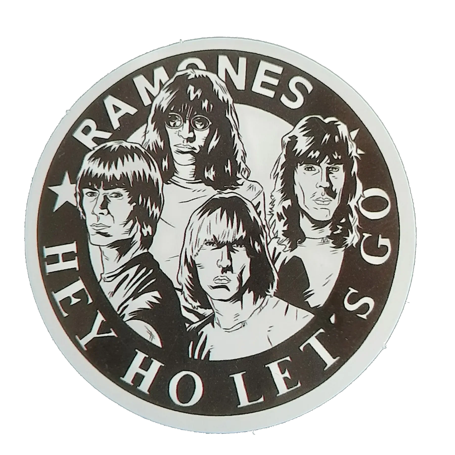 Autocollant Ramones - Hey Ho Let's go faces