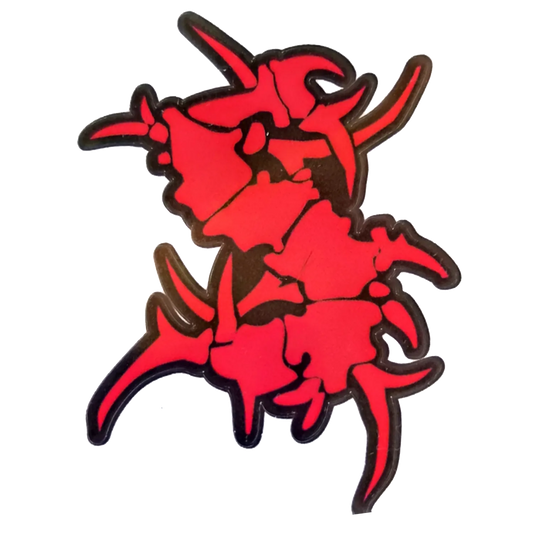 Sticker Sepultura Tribal S rouge et noir détouré 5 × 8 cm | Sepultura red and black Tribal S die-cut sticker 5 × 8 cm