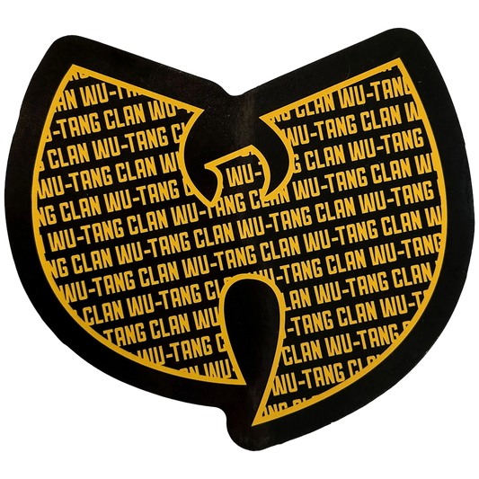 Logo Wu-Tang Clan composé de l'inscription répétée WU-TANG CLAN | Wu-Tang Clan logo filled with repeated WU-TANG CLAN lettering