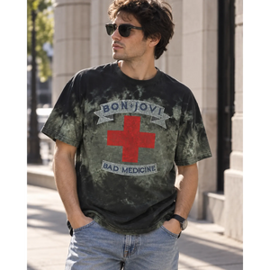 T-shirt Bon Jovi - Bad Medicine [tie dye Liquid Blue] - vue 2