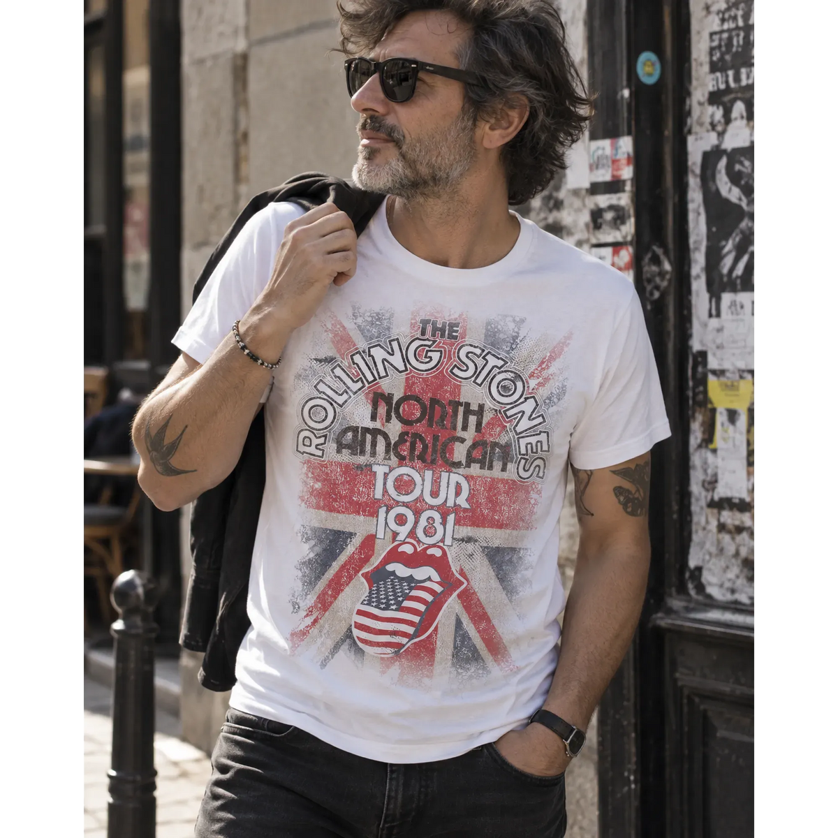 T-shirt Rolling Stones porté en toute décontraction | Rolling Stones T-shirt worn on a smooth attitude