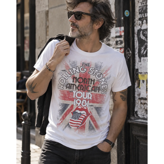 T-shirt Rolling Stones porté en toute décontraction | Rolling Stones T-shirt worn on a smooth attitude