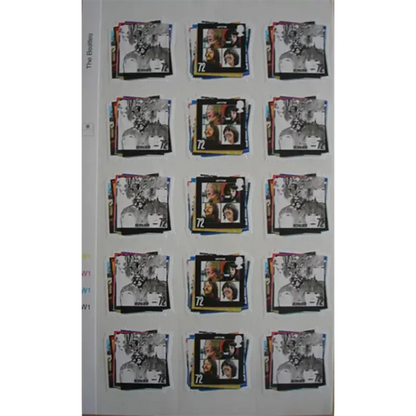 Planche de 30 timbres Beatles - Let it be/Revolver (gros plan)