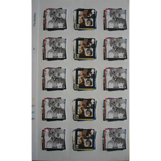 Planche de 30 timbres Beatles - Let it be/Revolver (gros plan)