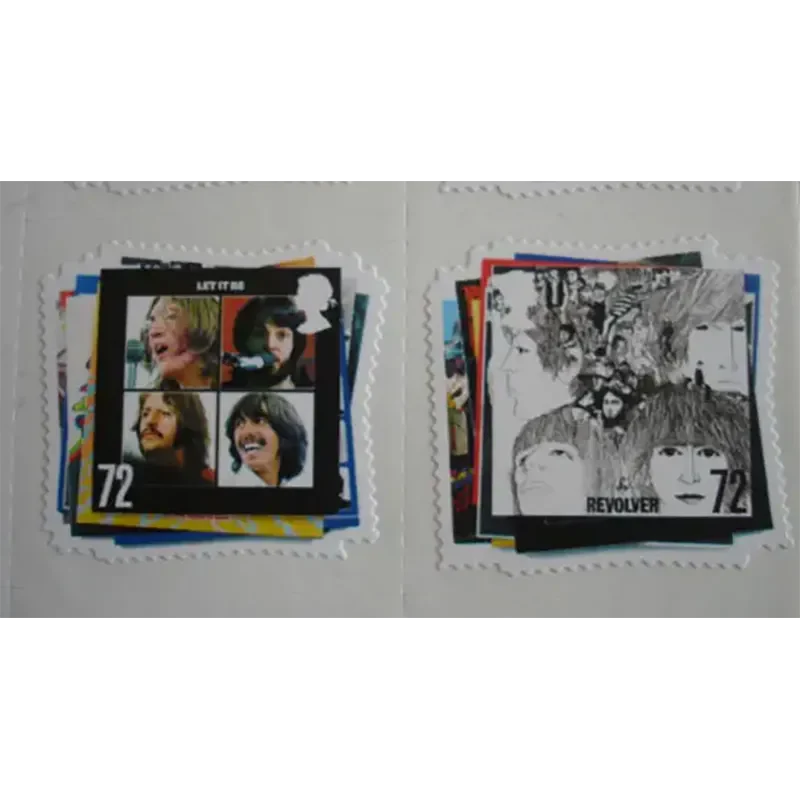 Planche de 30 timbres Beatles - Let it be/Revolver