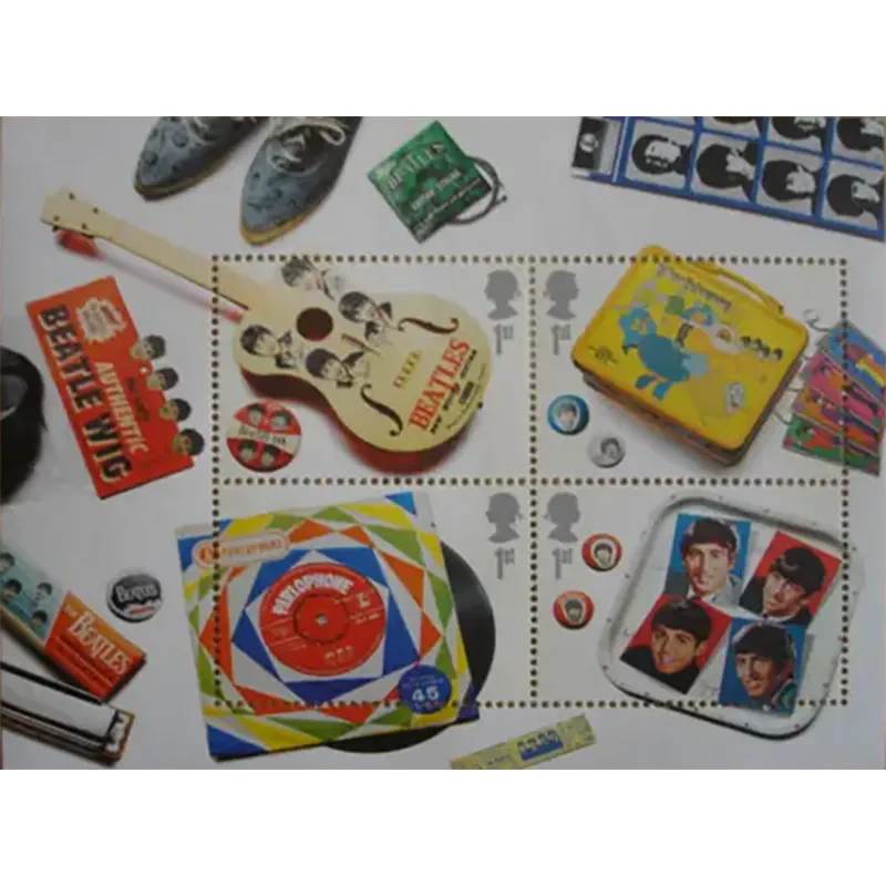 Planche de 4 timbres Beatles