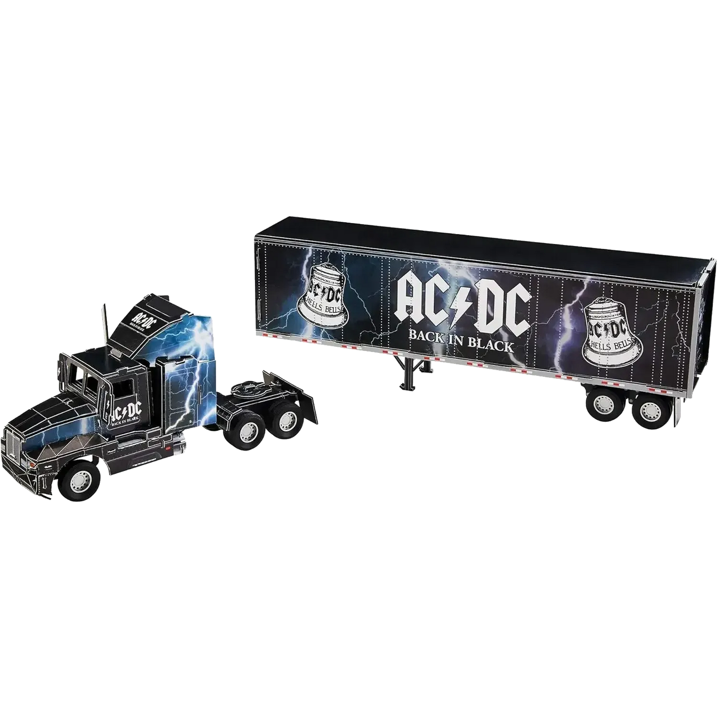Puzzle 3D AC/DC avec boîte et modèle terminé – format tour truck officiel