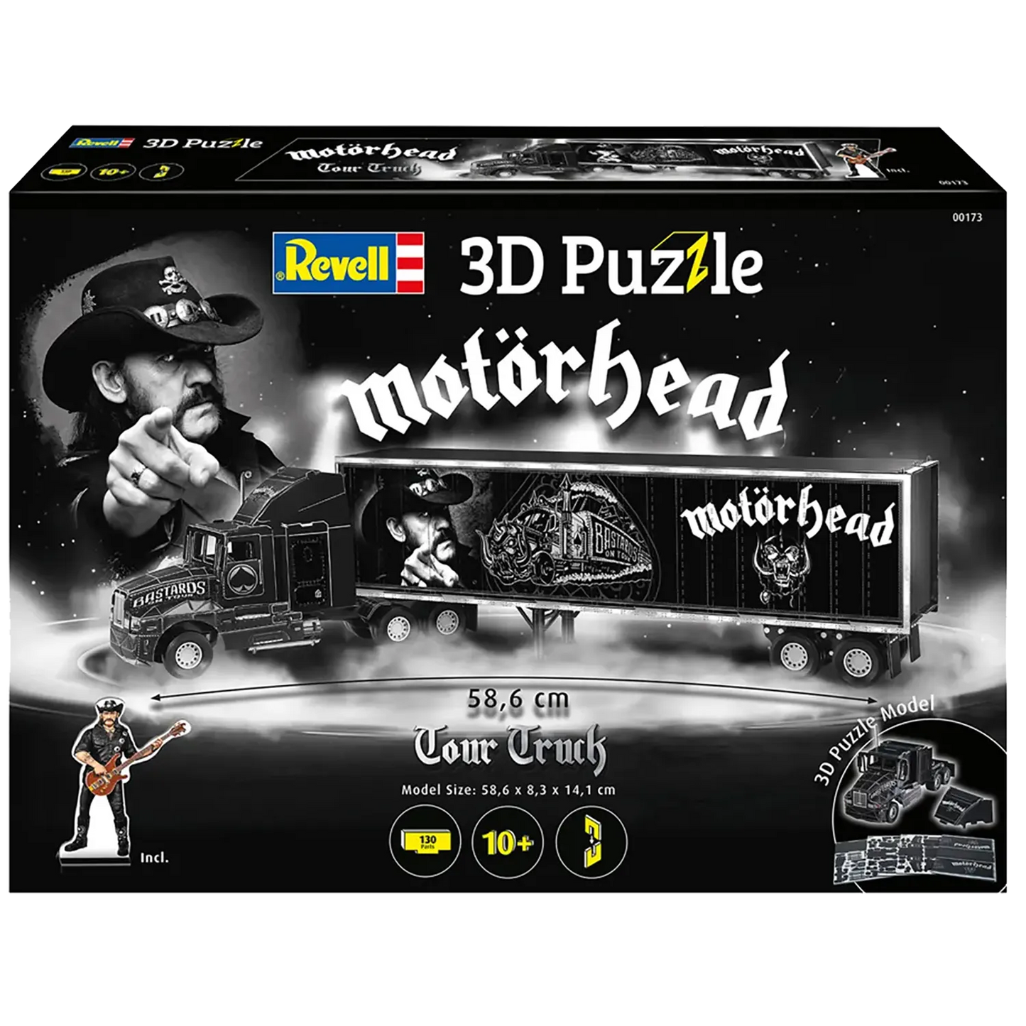 Puzzle 3D Motorhead avec boîte et modèle terminé – format tour truck officiel