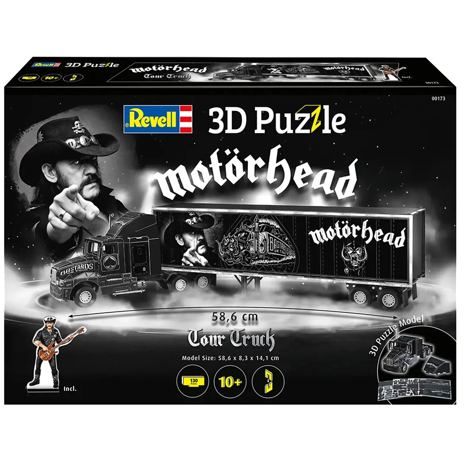 Puzzle 3D Motorhead avec boîte et modèle terminé – format tour truck officiel